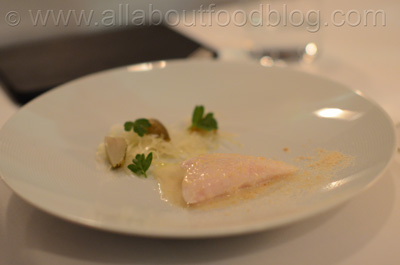 John Dory with Cabbage, Green Strawberries, Fish Milk and Roe