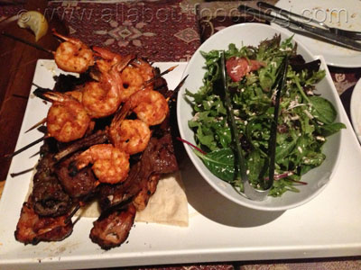Mixed grill platter – Lamb cutlets, prawns, chicken, lamb & adana skewers