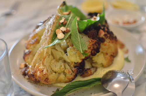 cauliflower with almond and mint