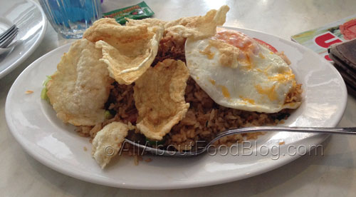 Nasi Goreng Babat - $11.90 – Indonesian style fried rice with beef tripe and tomato slices
