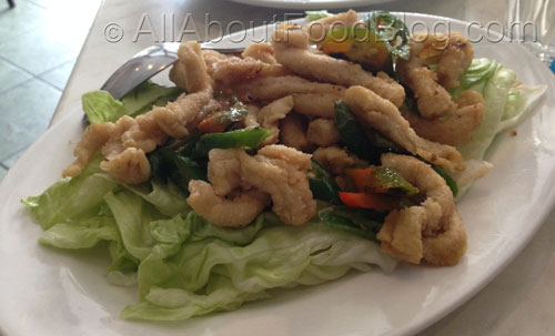 Sumsum Goreng - $14.90 – Salt and peppered lightly battered fried beef bone marrow pieces with cut chilli