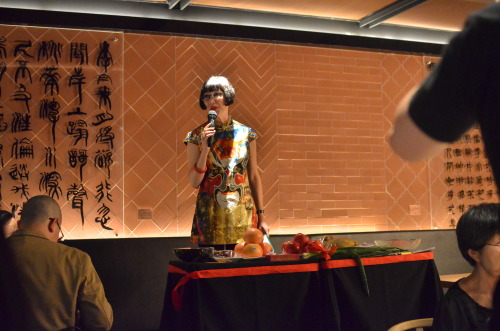 Claudia Chan Shaw explaining Feng Shui Blessing Ceremony
