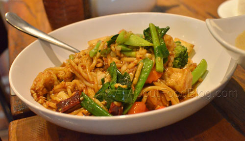 Vegetables and Tofu egg noodles with cashew nut sauce - $12.90