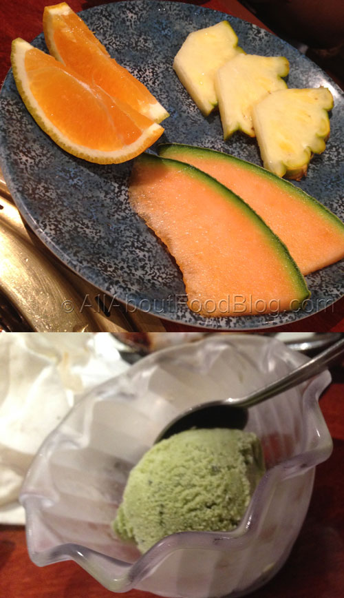 Assorted fruits and Green Tea Ice Cream from Koh-Ya Randwick
