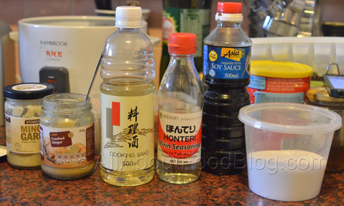 Ingredients for making Japanese Chashu Beef
