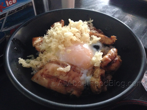 Ontama Teriyaki Chicken – Half boiled egg on Teriyaki Chicken bowl (grilled teriyaki chicken & dried seaweed on rice - $6.90