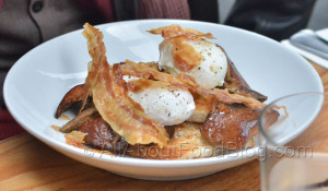 Mushrooms, Poached Eggs & Crispy Pancetta – $18