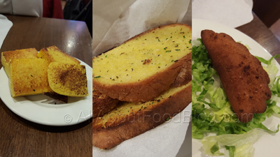 Entrée – Polenta ($1.50 per slice), Garlic Bread ($4.50), Rissoles ($3.00)