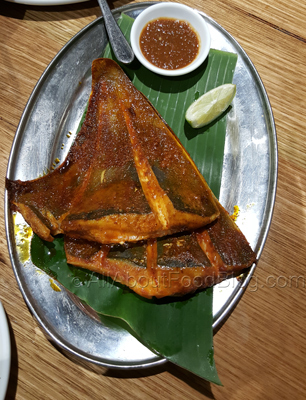Ikan Bakar - $16 – Grilled stingray with a tangy and spicy dipping sauce.