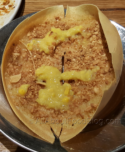 Apam Balik - $6 – Crispy ‘turnover’ pancake with crushed peanuts, butter and creamed corn. 