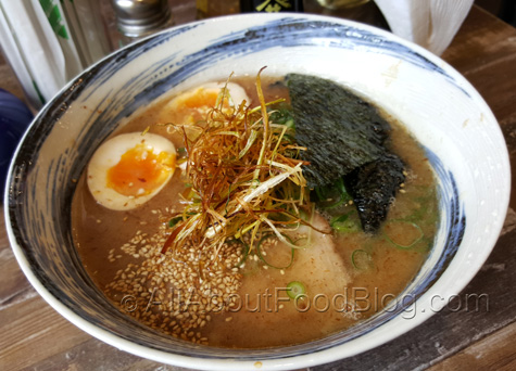 Ramen noodles in pork and fish stock with eggs, roast pork, fried shallots – $15.00 - from Ryo's Noodles Bondi Junction