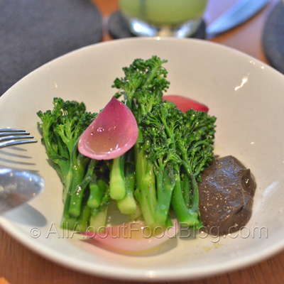 Steamed broccolini, smoked onion puree, sweet pickled onions – $11