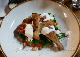 Majestic Harvest - Roasted Spatchcock peri peri chicken - $24 – with kale, green beans, chickpeas and tomato, lemon & mint yoghurt dressing