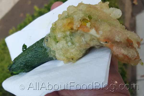 Zucchini flower with goat cheese